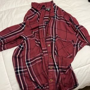 Long sleeve soft fabric button down flannel